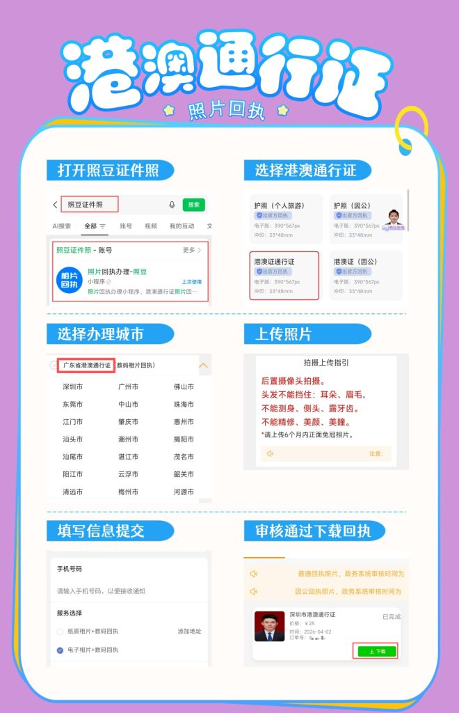 2026港澳通行证照片可以自己带吗？自带照片合规条件+线上办理完整教程