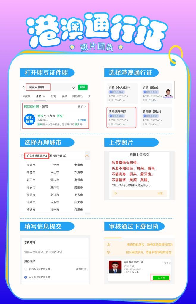 2026年《港澳通行证照片回执》在线办理指引