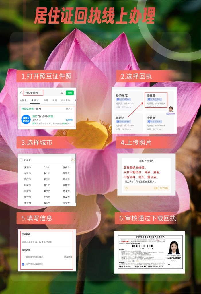 2026年《广东省居住证数字相片采集回执》在线办理指引