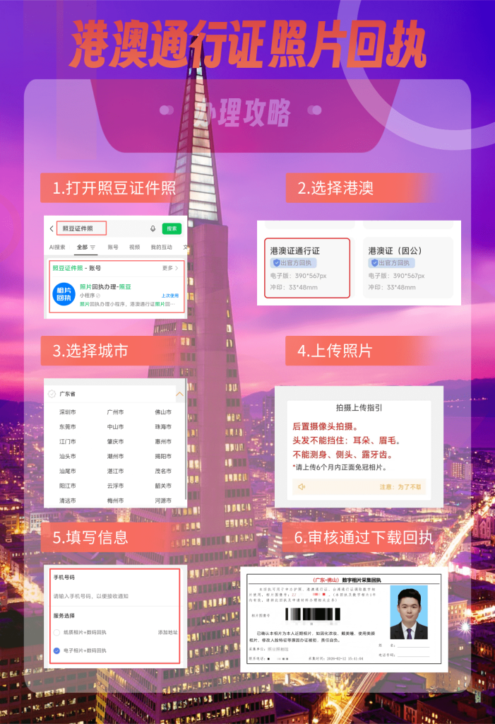 2026港澳通行证照片回执线上办理|足不出户快速出有效回执