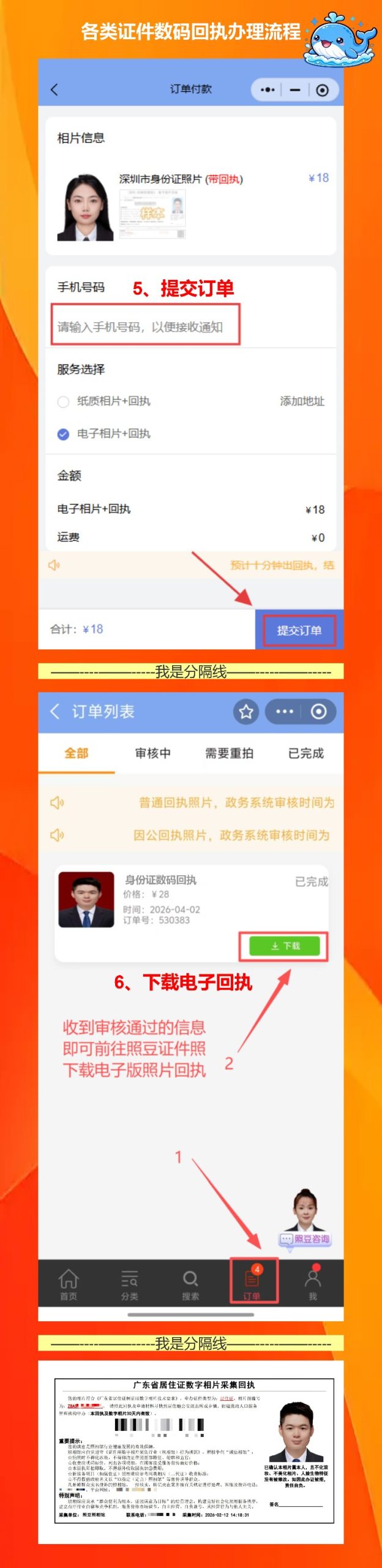 照片回执编号是什么意思,在哪里看?