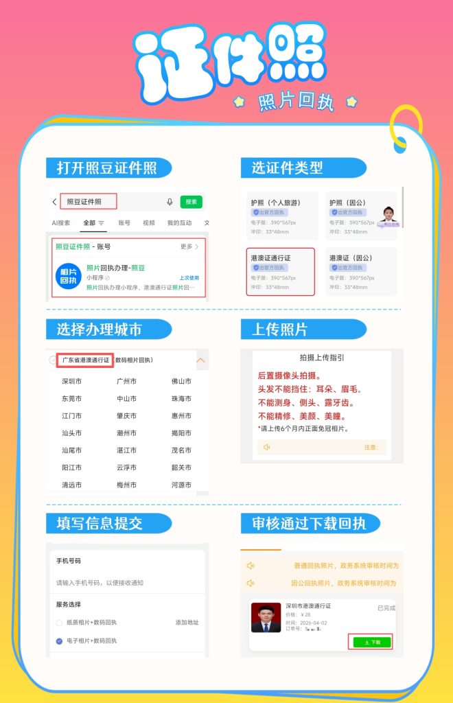 2026深圳市港澳通行证数码照片回执在线办理 便民科普提示