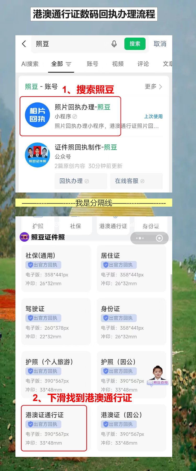 港澳通行证照片回执网上办理,白墙一拍就搞定